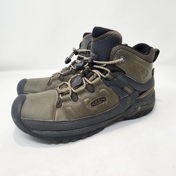 Keen Womens Targhee II Mid Hiking Boots Size 5 Olive Green Leather Waterproof - Picture 4 of 8